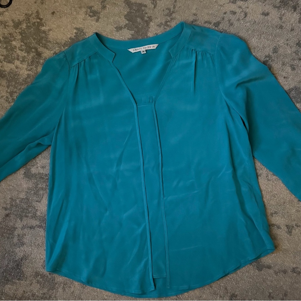 Annie Griffin Teal Blouse